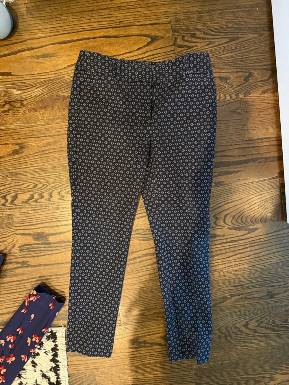 LOFT Navy Micro Geometric Chinos
